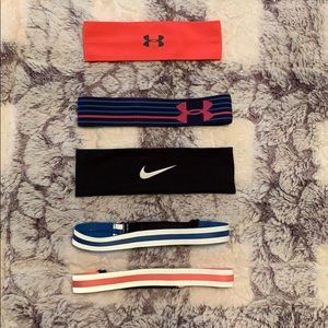 Under Armour and Nike headbands